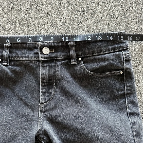 White House Black Market Jeans Womens 6 R 31x31 Blanc Flare Leg Black Stretch - Picture 6 of 8